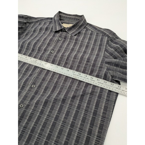 The Territory Ahead Button Up Shirt Mens L Tall Striped Black Long Sleeve Casual - Picture 4 of 8